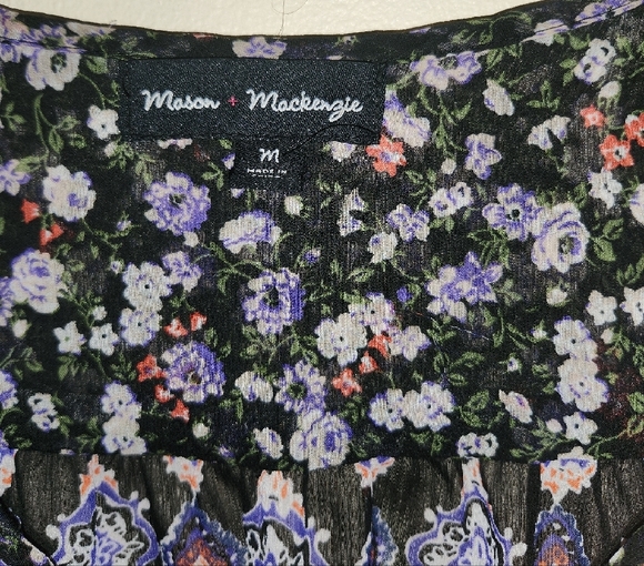 Elegant Black and Purple Women's Blouse - Picture 2 of 3